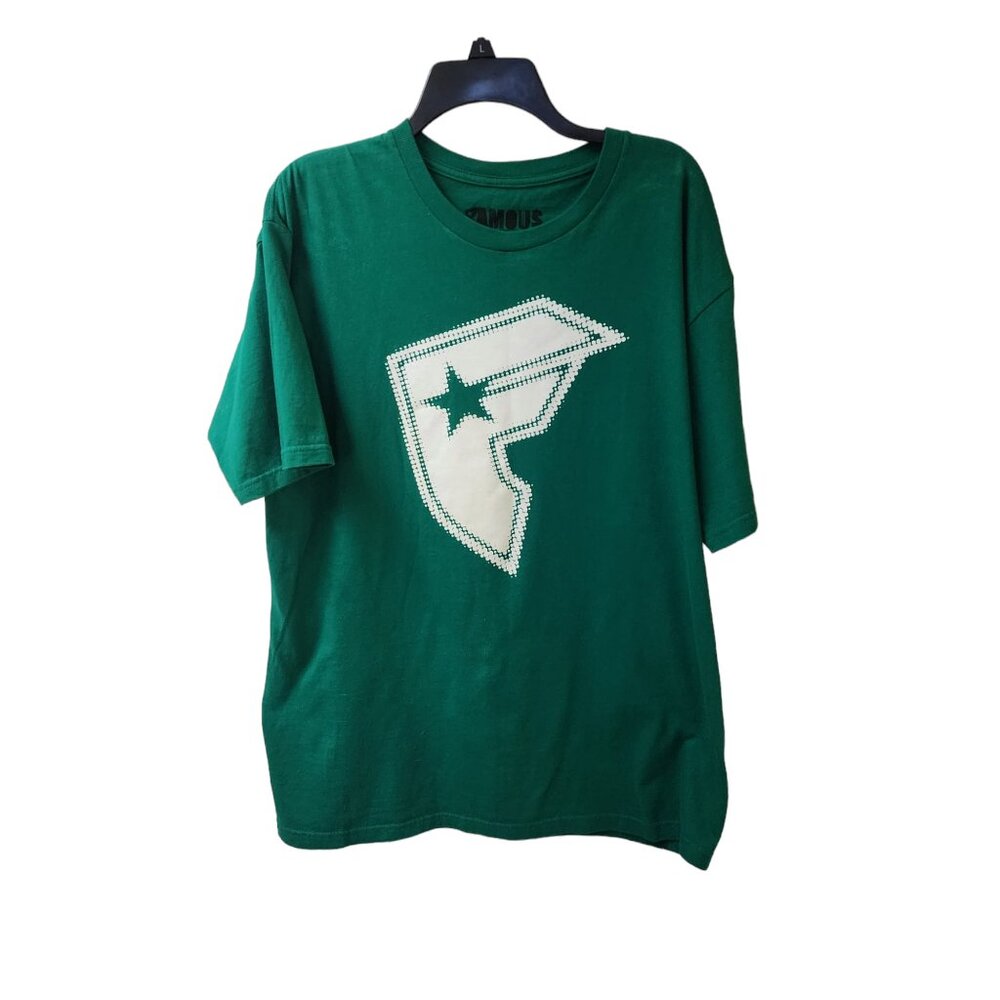 Famous Stars and Straps Green White y2k Men's T-Shirt Size Large